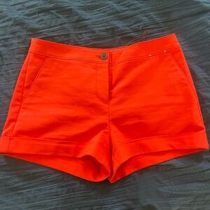 Express Red Shortie Mid Rise Shorts